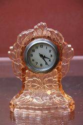 Pink Glass Art Deco Walther & Sohne 'Waltraut' Clock #