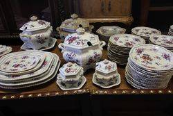 Antique JWR 200 Piece Japan Flowers Dinner Service 