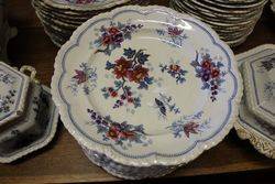 Antique JWR 200 Piece Japan Flowers Dinner Service 