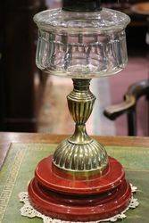 Victorian Oil Lamp  Cut Glass Font Original Shade C1900 