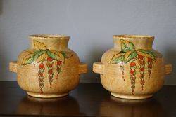 Pair of Art Deco Crown Devon Vases C1930's  #