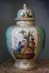 Dresden Helena Wolfsohn Covered Vase, Augustus Rex Mark C.1920 #