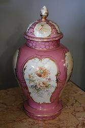 Germany Thuringia Porcelain Works Quality Covered Vase 