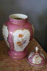 Germany Thuringia Porcelain Works Quality Covered Vase 