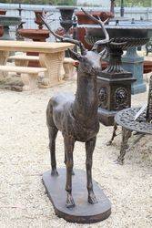 Life Like Cast Iron Stag, SOLD AS PAIR.
