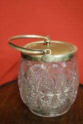 Late Victorian Silver Plated Glass Biscuit Barrel  