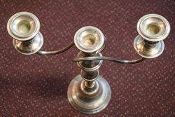 Pair of 20th Century Triple Arm Silver Plated Candelabra 
