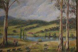 Australian Landscape Oil By Maurice Redding 