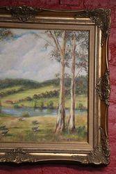 Australian Landscape Oil By Maurice Redding 