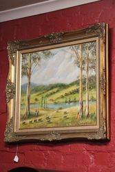 Australian Landscape Oil By Maurice Redding 