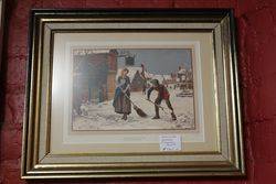 Framed Victorian Print  Signed Yeend King  