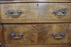 Late 19th Century Mahogany + Satinwood Robe Cabinet inlaid