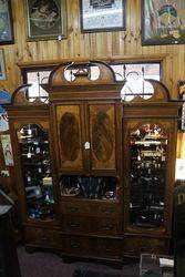 Late 19th Century Mahogany + Satinwood RobeCabinet inlaid