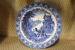 Antique Blue and White Cauldon Plate C1910  #