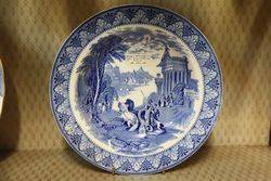 Antique Blue and White Cauldon Plate C1910  #