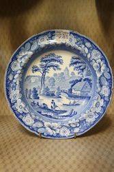 Early 19th Century English Blue and White Plate #