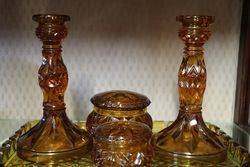 5 Piece  Amber Trinket Set 