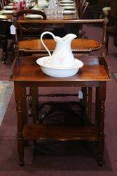 Antique Australian Cedar Washstand With Jug + Basin #