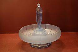 3 Piece Art Deco Blue Glass Float Bowl C1930.#