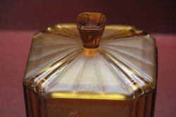 Art Deco Frosted Amber Glass Biscuit Barrel  
