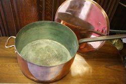 Victorian Copper Saucepan + Lid 