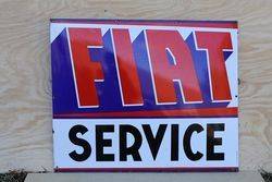 Fiat Service Enamel Advertising Sign  #