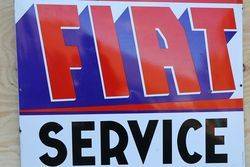 Fiat Service Enamel Advertising Sign  