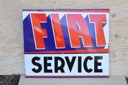 Fiat Service Enamel Advertising Sign #