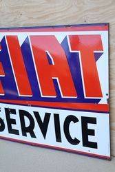Fiat Service Enamel Advertising Sign 
