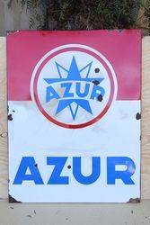 French Azur Enamel Advertising Sign #