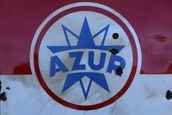 French Azur Enamel Advertising Sign 