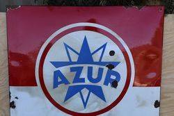 French Azur Enamel Advertising Sign 