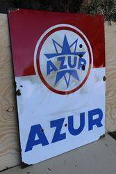 French Azur Enamel Advertising Sign 