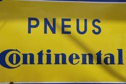 Large Pneus Continental Tyre Enamel Advertising Sign  