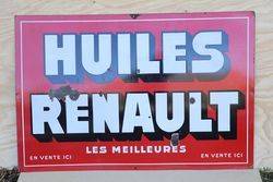 Huiles Renault Enamel Advertising Sign #