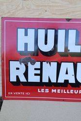 Huiles Renault Enamel Advertising Sign 