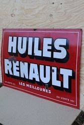 Huiles Renault Enamel Advertising Sign 