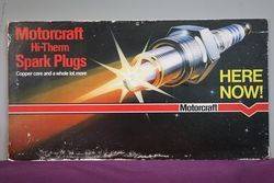 Motorcraft Hi-Them Spark Plugs Cardboard Advertising Sign #