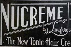 Nucreme Hairdressing By Langfords Double Sided Enamel Sign