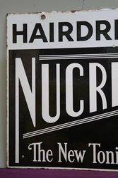 Nucreme Hairdressing By Langfords Double Sided Enamel Sign