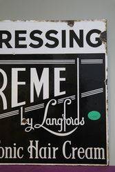 Nucreme Hairdressing By Langfords Double Sided Enamel Sign