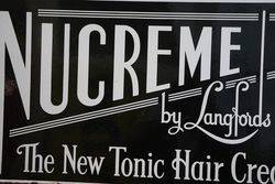 Nucreme Hairdressing By Langfords Double Sided Enamel Sign