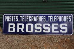 Postes - Telegraphes Brosses French Enamel Advertising Sign  