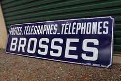 Postes  Telegraphes Brosses French Enamel Advertising Sign  