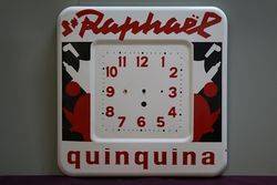 Quinquina ST RAPHAËL Clock French Enamel Advertising Sign 