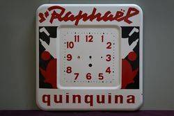 Quinquina ST RAPHAL Clock French Enamel Advertising Sign 