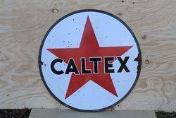 Round Caltex Double Sided Enamel Advertising Sign  #