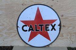 Round Caltex Double Sided Enamel Advertising Sign  