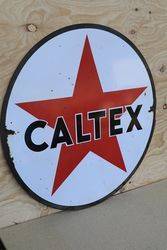 Round Caltex Double Sided Enamel Advertising Sign  