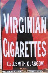 Seal Virginian Cigarettes FandJSmith Glasgow Advertising Sign  